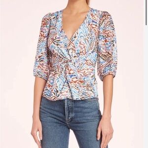 Amanda Uprichard Susannah Top in Lynx- Size Small